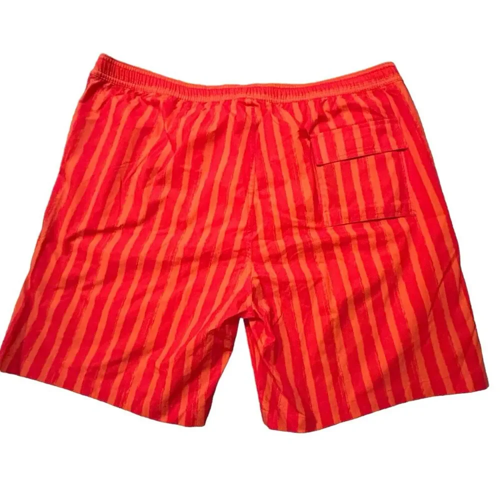 Psycho Bunny Torver Swim Trunks 3XL Orange Stripe Clown Fish 9